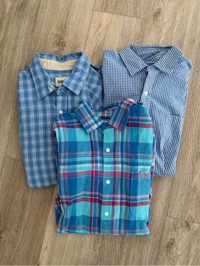Men's Blue Plaid Button-Up Shirt